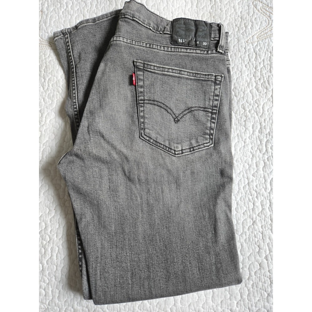 Levi Strauss 511 Mens Slim Fit Jeans Gray 34 X 30